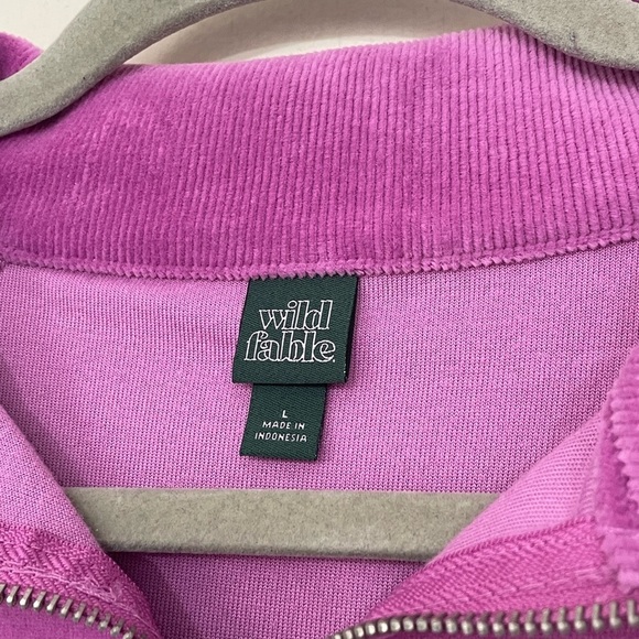 Wild Fable NEW Purple Velour Quarter Zip Pullover Top ~ NWT Size Large - Picture 7 of 16